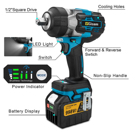 18V Brushless Impact Wrench 2800Nm / Clé à Chocs Brushless 18V
