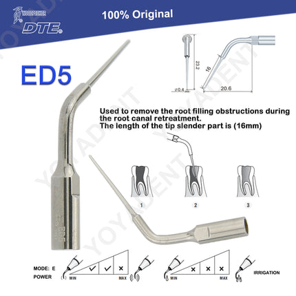 Woodpecker Tips DTE Dental Ultrasonic Endo Scaler Tips Scaling Tips Fit EMS UDS NSK SATELEC Scaler Handpiece Dentistry Tools