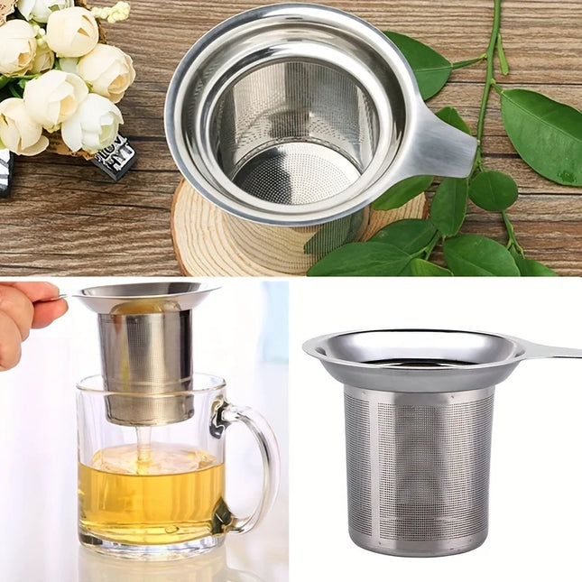 1pc Stainless Steel Tea Strainer, Tea Drain, Tea Partition, Tea Ball, Cup, Kettle, Tea Strainer, Inner Gall, Tea Brewer
