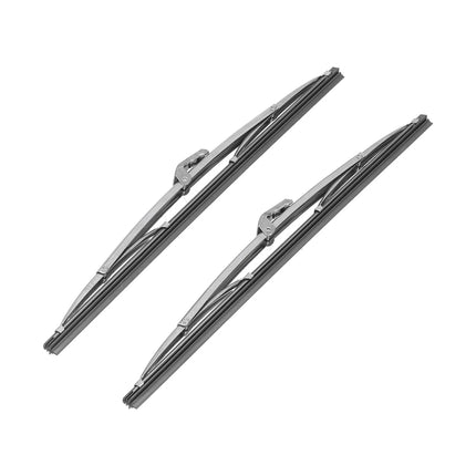 Front Wiper Blades 12in/30.48cm Front Windshield Wiper Blades Stainless Steel Polished Silver Universal for Car Wiper Blade Set