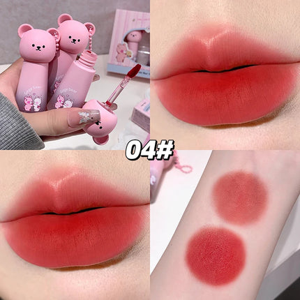 Gege bear Cute Cat Lip Gloss - Moisturizing Smooth and Long-lasting Lip Glaze - 4 Shades Easy to Apply Holiday Gifts