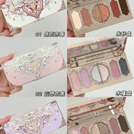 Flower Knows Butterfly Cloud Collar Collection Makeup 6Colors Eyeshadow Matte Fine Shimmer Pearl Glitter Eye Face Palette