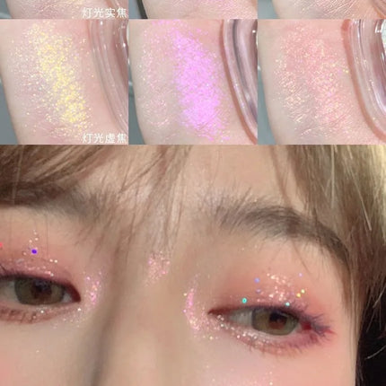 Chameleon Glitter Eyeshadow Highlighter Mashed potato High Gloss Shiny Crystal Brightening Bronzer Highlight Makeup Waterproof
