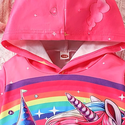 Cute Pink Rainbow Unicorn Hoodie, A Gift To Make Every Girl Happy