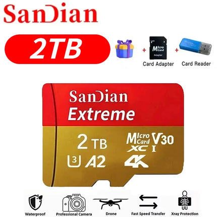 High-Speed Storge SD Card 128GB Original Micro TF Card 512GB Class 10 High Speed Transfer  for Camera/PC/Phone