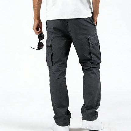 Men's Tactical Cargo Pants Multi Pocket Straight Leg Drawstring Waist Outdoor Hiking Work Casual Daily Street Travel Trousers