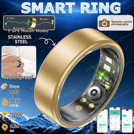2026 New Multi-Functional Smart Ring Men Women Heart Rate Blood Oxygen Monitoring Waterproof Outdoor Smartring For Android iOS
