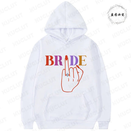French Girls Hoodies: Future Bride & Team Bride Printed Pullover, Long Sleeve Sweatshirts for Bachelorette Party Single Farewell