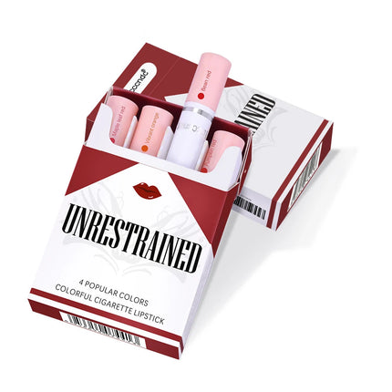 Colors Cigarettes 4 Lasting Stick Waterproof Pack Lip Set Lipstick Long Matte Lipstick Transparent Lipstick Valentine's Day Gift