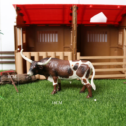 Simulation Texas Longhorn Bulls Musk OX Yak Cow Farm Animals Buffalo Calf Bull Model Figures  Home Decor Educational Toys