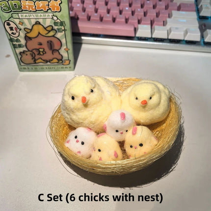 Taba Handmade Squishy Chick Toys Stress Relief Squeeze Toy Handmade Sensory StickyToys Stress and Relaxation Toys