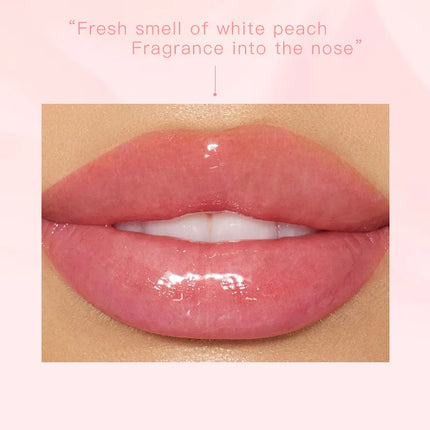 Hydrating Transparent Lip Gloss 3 Piece Set Fruit Scented Lip Oil with Avocado Strawberry and Peach for Soft Smooth Lips