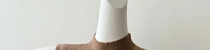 Korean Sle Knitted Vest Women's Base Layer Tank Top Svel f High Collar Spring Autumn Winter Inner And Outer Wear