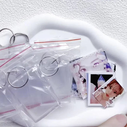 5/50pcs Transparent Rectangle Blank Clear Acrylic Insert Photo Picture Frame Keyring Keychain DIY Split Ring Key Chain Gifts