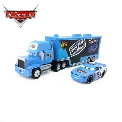 Pixar Cars Lightning McQueen Mack Uncle Truck Black Storm Jackson Cruz Set Metal Diecast Model Toy Kids Christmas Gift