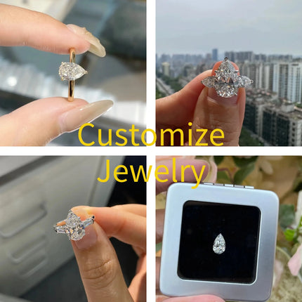 Pear Shape Lab Grown Diamonds With IGI Certificate CVD HPHT 1ct 1.5ct 2ct 2.5ct 3ct 5ct Laboratory Diamond Wholesale