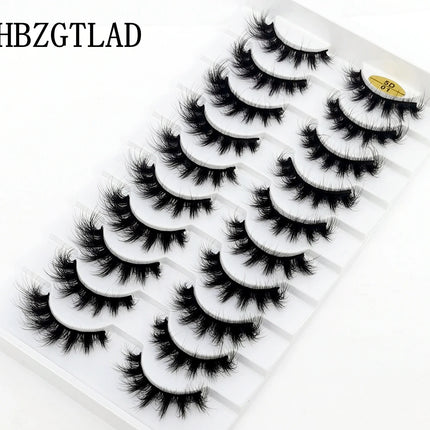 10 Pairs Mink Fake Eyelashes Faux 3D Natural Long False Eyelashes 3d Mink Lashes Soft Fluffy Lashes Extension Makeup Kit Cilios