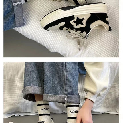 Fashion Casual Star Sport Loafers Women Chunky Sneaker Outdoor Comfort Soft Bottom Anti-slip Board Loafers Athletic Shoes