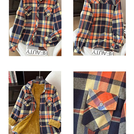 Thickened Fleece Winter Shirt Jacket for Women Casual Style Plus Size Slimming Design Versatile Autumn Winter Collection