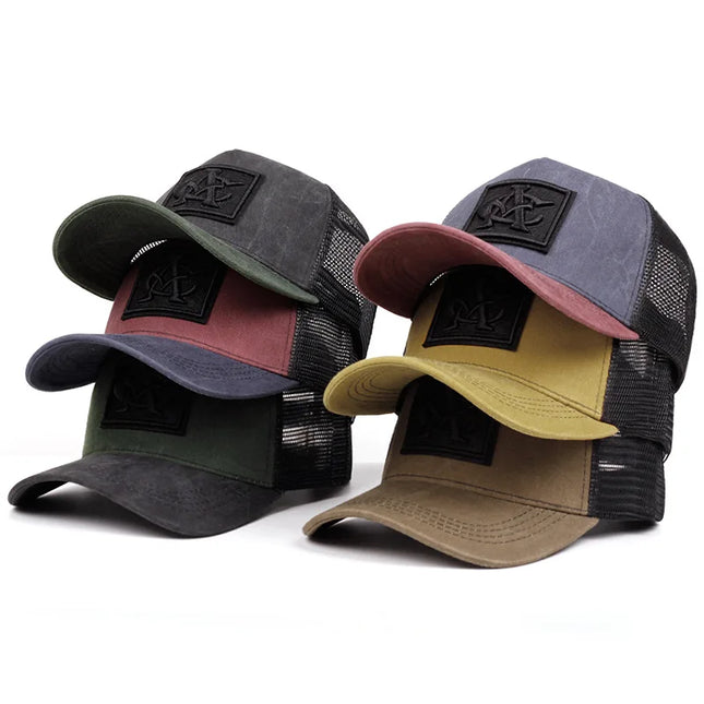 1pc Unisex CA Letter Embroidery Mesh Baseball Caps Spring and Summer Outdoor Adjustable Casual Duck Flat Caps Sunscreen Hat