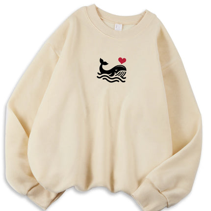 Casual Women's Sweatshirts Kawaii Bow Graphic Prints Pullover Comfortable Warm Oversize Hoodie Autumn Fleece Soft Female Clothes