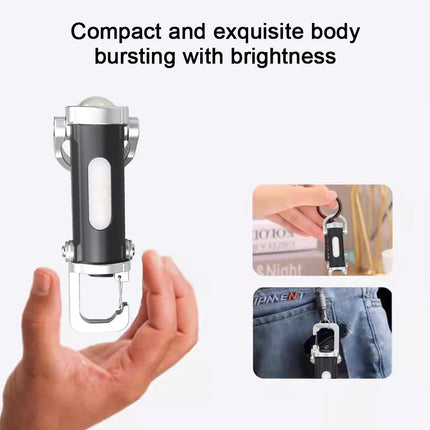 Portable MINI LED COB Handheld Flashlights High Brightness Keychain Work Lamp Emergency Work Lamp For Outdoor Camping Walking