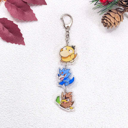 Pokémon Pikachu Bulbasaur Gengar Squirtle Car Keychain Accessories Acrylic Charms Pendant For Bag Key Holder Backpack Decoration