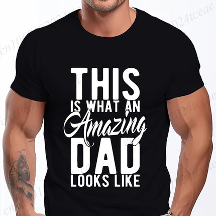 Mens Street T Shirt Best Dad Ever for Amazing Dad Funny Fathers Day Tees Summer Classic Men's T-shirt Street Oversized Clothing