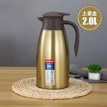 2L Thermal Coffee Bottle Stainless Steel Vacuum Flasks Office Hot Coffee Thermos Insulation Kettle Hot Water Thermos Pot