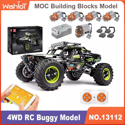 MOULD KING 18002 Technical Car Toys The MOC-19517 APP&RC Motorized 4WD RC Buggy Model Building Block Brick Kids Christmas Gift