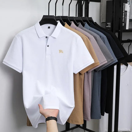 100% cotton short-sleeve polo shirt, summer high-end fashion designer brand, embroidered T-shirt with warhorse logo, casual men's polo shirt.