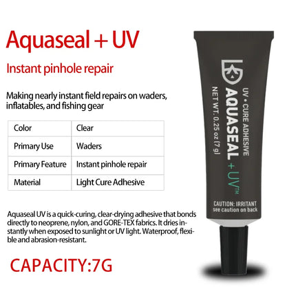 Aquaseal FD NEO UV Waterproof Repair Sealant Flexible Durable Formula for Waders Wetsuits Drysuits Fabric Gear Restoration ProUx