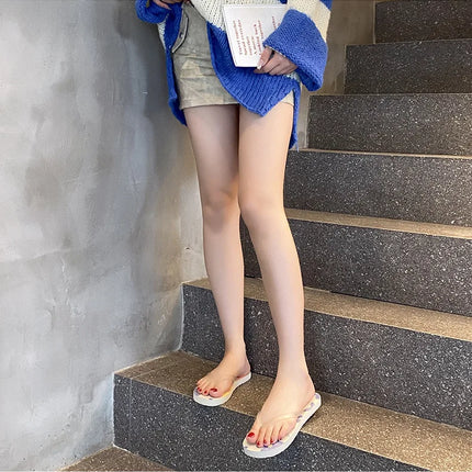 Flip Flops Trendy Summer Outerwear Fashionable Clip On Beach Slippers Anti Slip Couple'S Splint Slippers Leisure Convenience