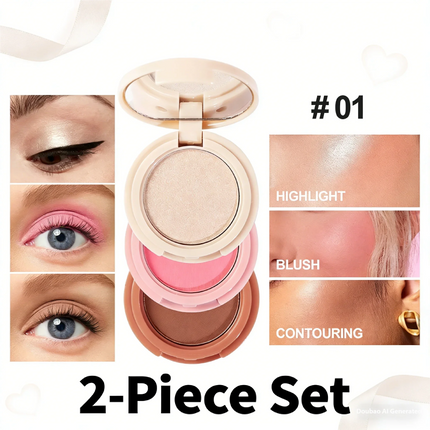 Miss Lara 3-Layer Makeup Palette High-Gloss Blush Pearlescent Matte Finish Multifunctional Valentine's Day Gift for Women