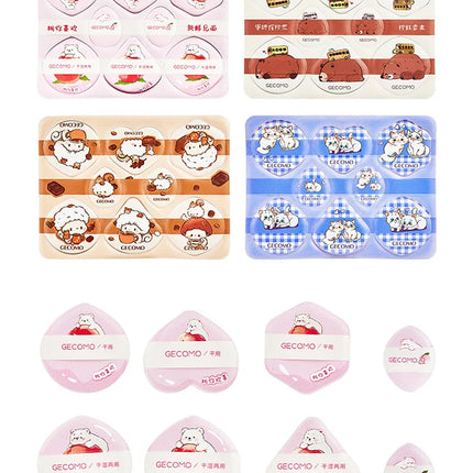 GECOMO 8 PCS Peach Powder puff Series Super Soft Wet And Dry Dual-use Skin-friendly Makeup Sponge