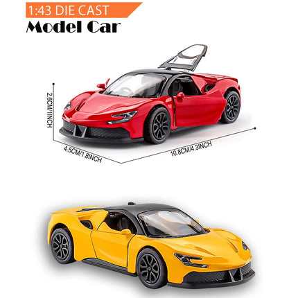 1:43 Scale 4 Inch Die Cast Model Race Car Toy with Pullback Action Alloy Model Car for Collection and Ornament Birthday Gift Boy