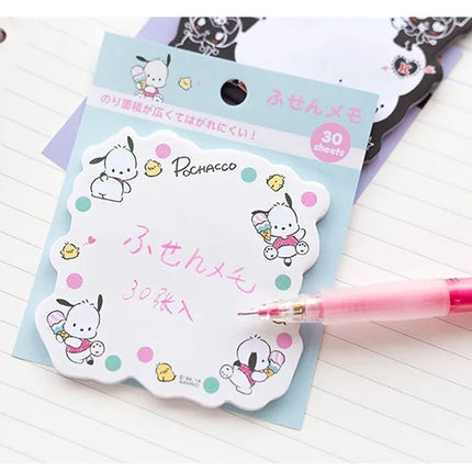 Kitty Keroppi Melody Kuromi Memo Pad Sanrio Pochacco Sticky Notes Stationery Label Notepad Planner Sticker Post School Supplies
