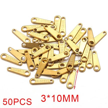 50pcs Stainless Steel Small Heart Charms for Jewelry Making Necklace Bracelet Extend Chain Tail Tag Supplies Material Wholesale