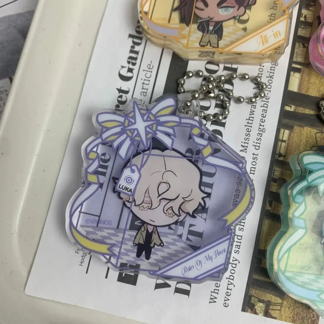 Anime Game ALIEN STAGE Keychain  Ivan Till Sua Mizi Colored Window Acrylic Pendant  Keychain Backpack Decor