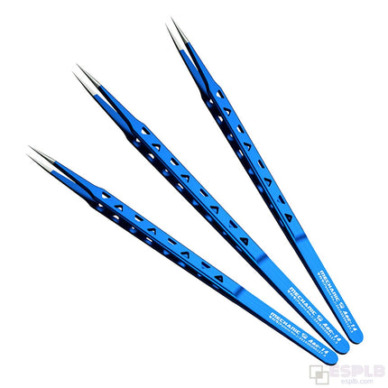 Mechanic 160mm High Precision Non-Magnetic Stainless Steel Tweezers 0.25mm Thin Tip of 0.008mm Flying Line for Industrial Repair