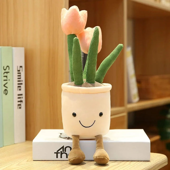 Flower Plush Toy 35cm - Multi-Color Soft Plushie, Cute Desk Decor, Gift for Plant Lovers, Stuffed Animal for Children