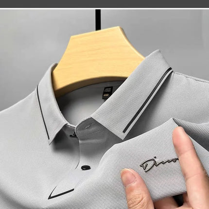 High-end luxury brand fashion hot diamond short sleeve Advanced printed POLO shirt summer new Korean version men's lapel T-shirt