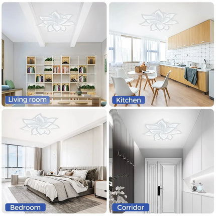 IRALAN Nordic Minimalist Ceiling Light With Remote Control Living Room Modern Creative Petal Design Ceiling Lamp Fixture Bedroom