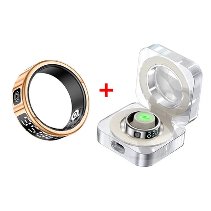 Bluetooth Smart Rings Display Screen Anillo for Heart Rate Blood Oxygen Sleep Monitoring Multi Sport Modes Waterproof Women Ring