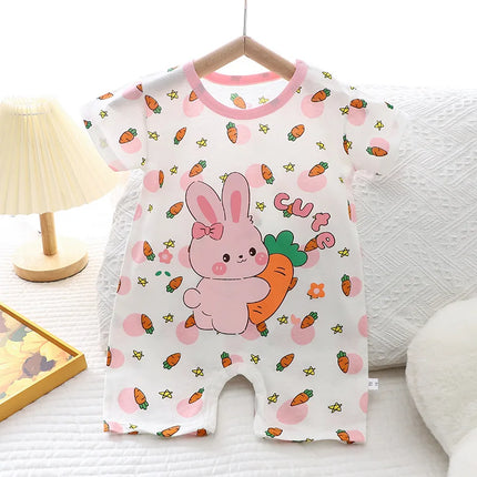 2025 Infant Toddler Crawling Clothes Cotton Summer Boys Girls Thin Male Baby Female Short-sleeved Romper suit Children's Onesie