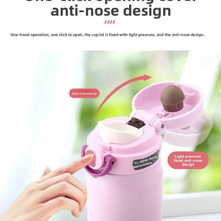 THERMOS Water Bottle 500ml Children Stainless Steel Vacuum Flask Thermal Mug, 6-12H Hot & Cold, Leakproof Coffee Mug for Hiking