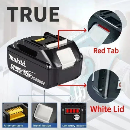 Makita 18V 6.0Ah Battery Original Lithium ion Rechargeable Battery 18V 6000mAh Replacement Battery BL1860 BL1850 BL1860B🏆🏆🏆