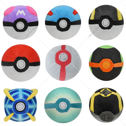 9 Styles Pokemon Plush Pokeball Master Ball Great Ultra Premier Ball Strange Ball Soft Anime Stuffed Toys Pocket Monster Doll