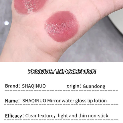 Mirror water gloss lip Dew low saturation glass lip toot lip glaze moisturizing moisturizing white mouth red