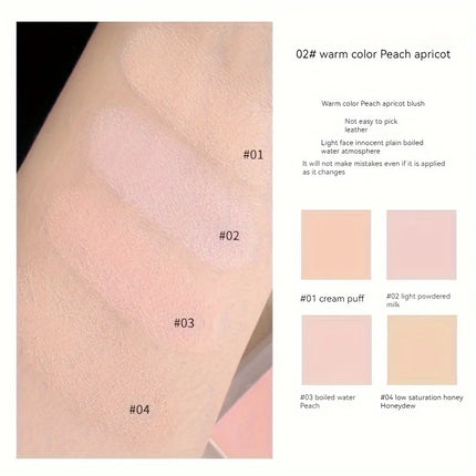 Four Color Peach Cream Blush Palette Nude Apricot Cheek Contour Brightening Makeup Blusher Rouge Cheek Tint for Cosmetics